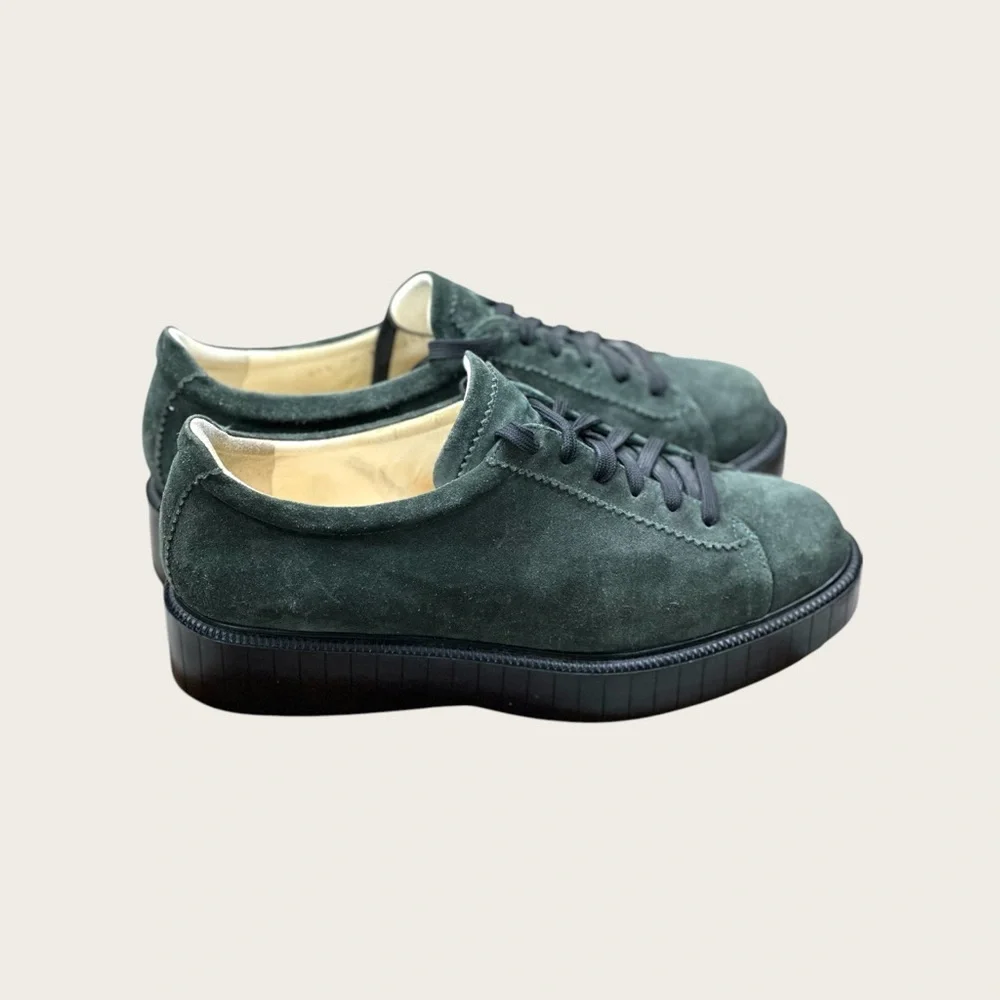 Robert Clergerie sz 41.5 suede leather green platform shoes‎ Paris France NWOT